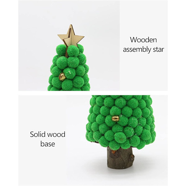 26 cm:n keinotekoinen miniatyyrijoulukuusi puisella jalustalla