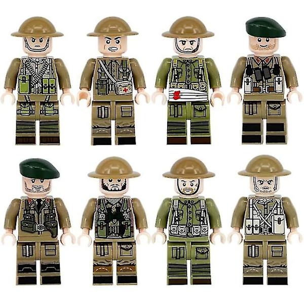 Militärfigurer Set, Militär Playset Soldater, Armékaraktärer Byggkloss Leksaksfigurer