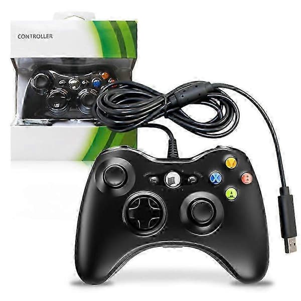 Xbox spilcontroller - kablet 360-controller med headsetstik (understøtter xbox360-konsol/PC-computer - sort-XM4-