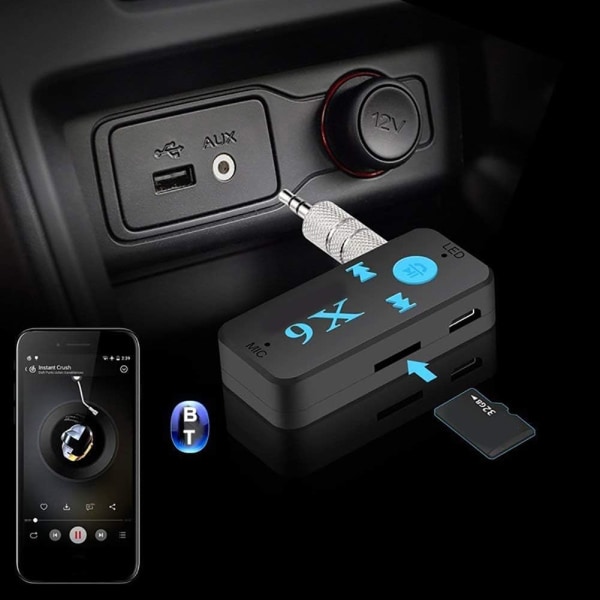 Bluetooth 4.0 aux -sovitin, Mini Audio Car Kit -vastaanotin, kannettava