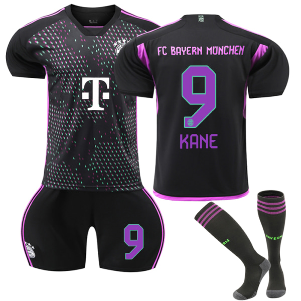 23-24 Bayern München bortefotballdrakt for barn nr 9 Kane v 16