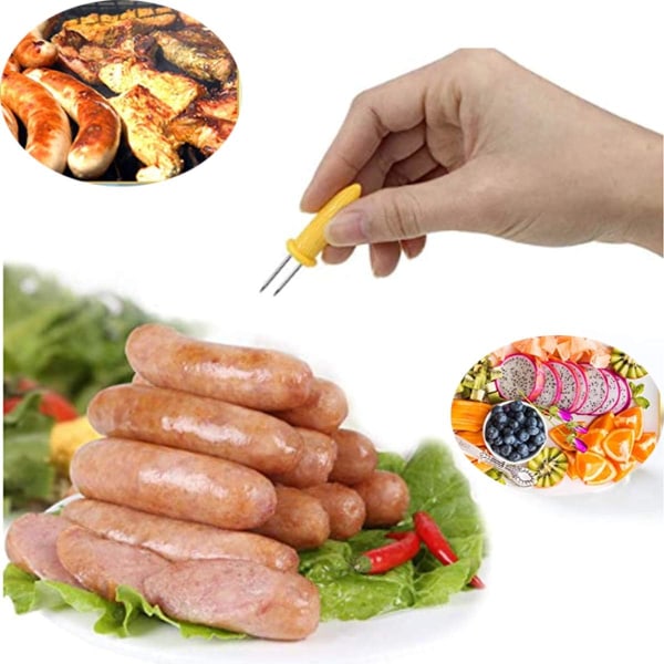 50 stk. rustfrie majsspyd til grill - Genanvendeligt tilbehør