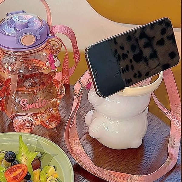 Kawaii Karhu Pillipullo Söpö Vesipullo Kawaii-tarralla Tiivis Kawaii Karhu Pullo Täydellinen Tytöille Koulumatkoille