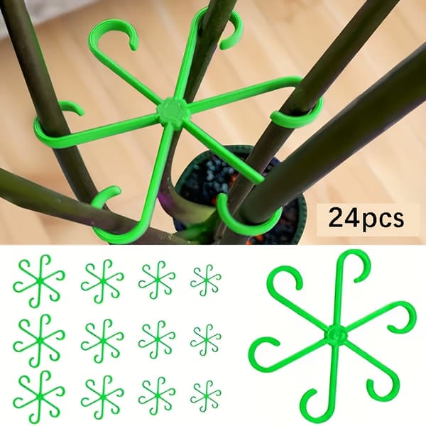 24 st växtstödpinnar – grön stjälkfixerare för krukväxter och trädgårdsväxter Green