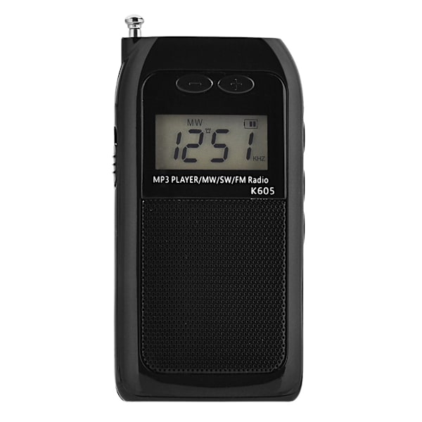 Mini MP3-soitin FM MW SW täyden kaistan radio musta radio, tallennin 1