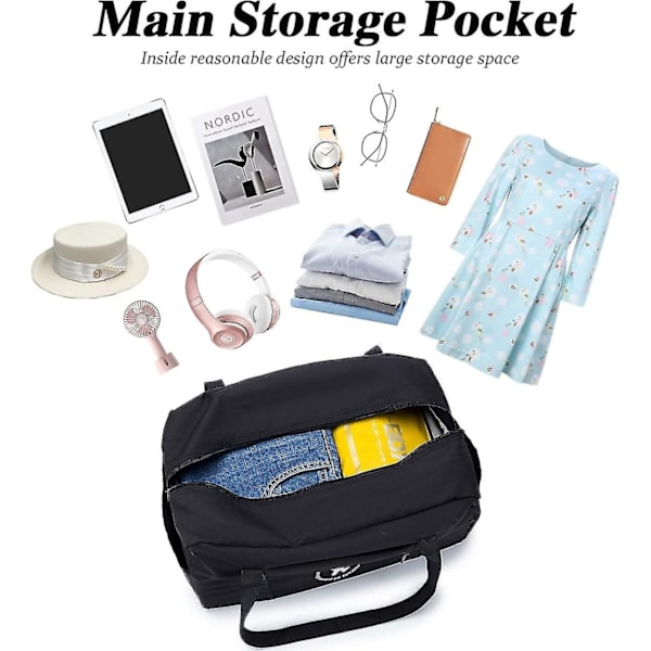 Kabinväska 40x20x25 cm - Ryanair-godkendt størrelse - Foldbar Rejsetaske - Duffel Taske under Sædet - Bagageholder - Xin