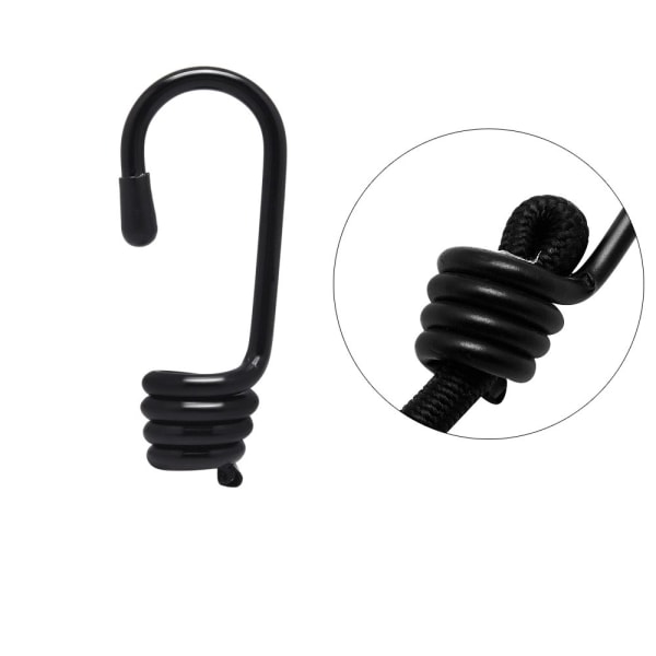 10 plastikbelagte 8mm kroge til bungee-snoreender