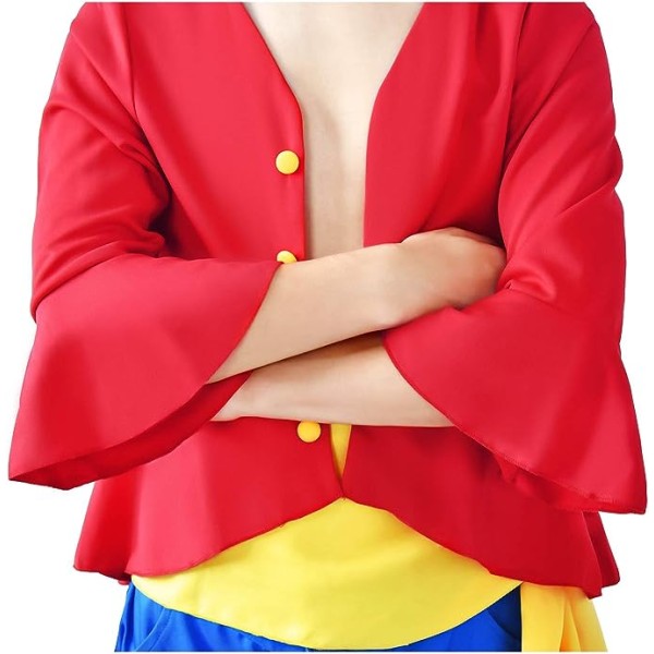 4-delt Luffy-sæt Halloween anime-kostume til børn og voksne Adult-S