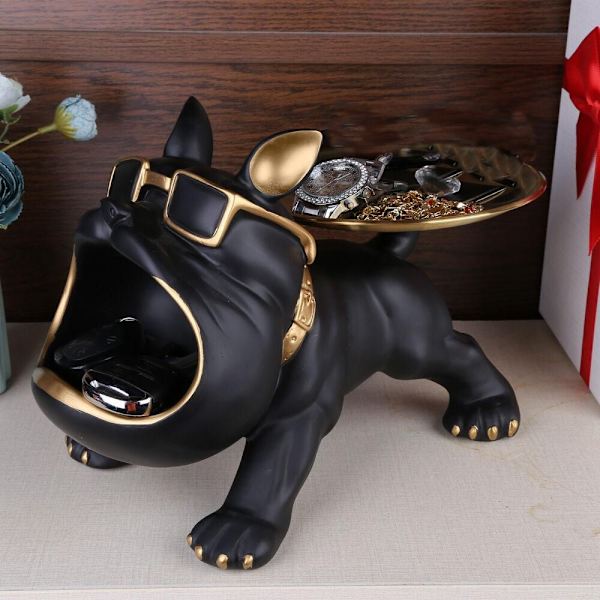Bulldog Butler Förvaringsbricka Nyckellåda SVART Black
