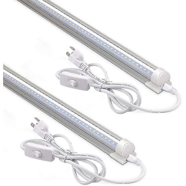 LED-butiklampe 2ft, 20w 2500lm 5000k, T8 LED-armatur, Gjennomsiktig deksel, Tak- og verkstedslampe, Koblingsbare rørlamper, Butikklamper for rom, G