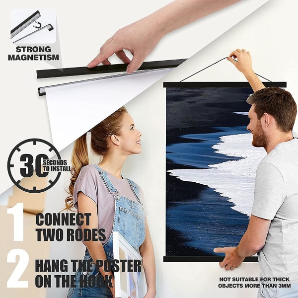 Print Havsrapport Nail Scroll Hanger Hängande, Väggkarta Canvas Artwork Hanger Set 30cm