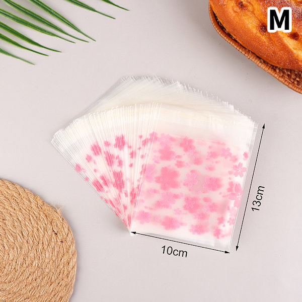 100 kpl läpinäkyvä lahjapussi Sakura Candy Cookie Self Ad M