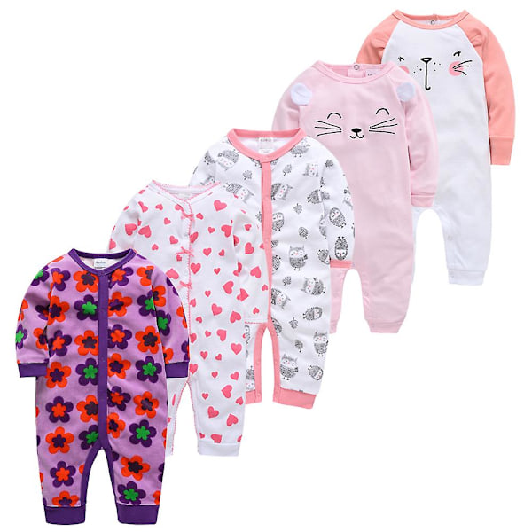 Baby Pyjamas til Piger og Drenge Jumpsuit 165% Bomuld Åndbar Blød Jumpsuit Lotus Farve 3-6M Lotus Color