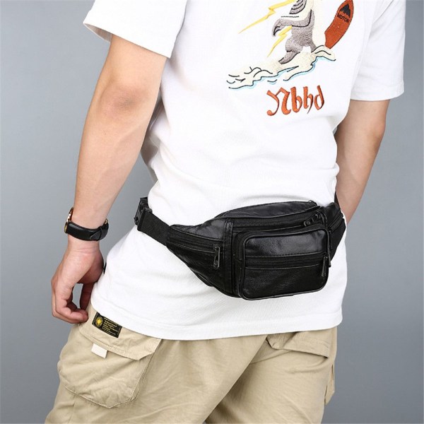 Midjeväska Fanny Pack Bröstväska i Läder black