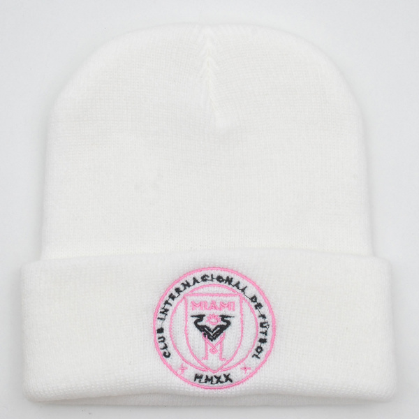 Mub- Miami Messi Lue AW 10 Brodert Strikket Lue Vifte Varm Kald Caps-FA3- Circle - white