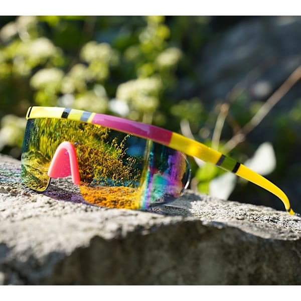 Damer Flat Top Shield Solbriller Mænd Spejl Rimless Oversized