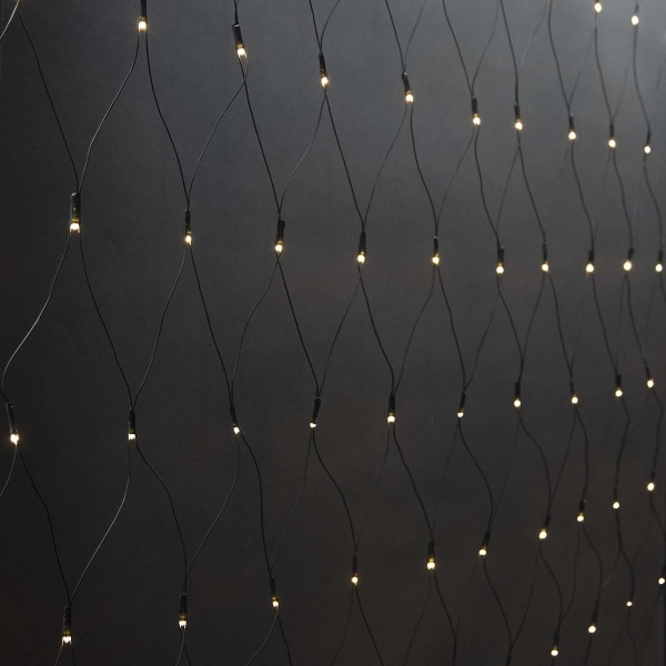 Dekorativt nätljus | Varmvitt | 160 LED | 2 x 1 m | Ljus