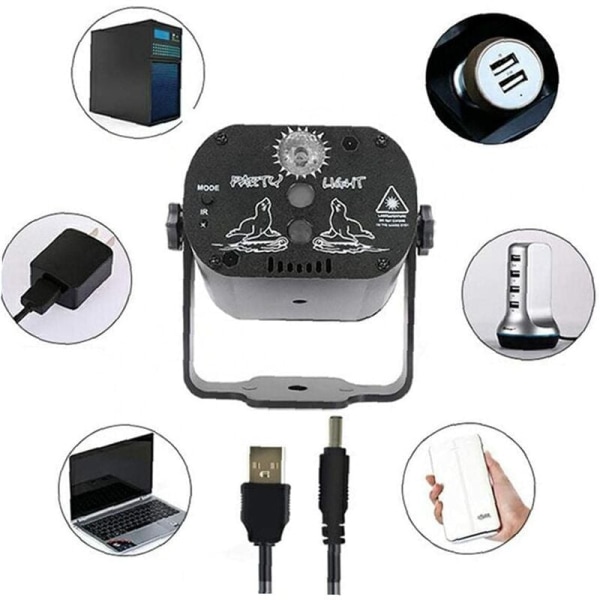 UV LED Projektor Festbelysning Lampe USB RGB DJ Projektor Disco Lys