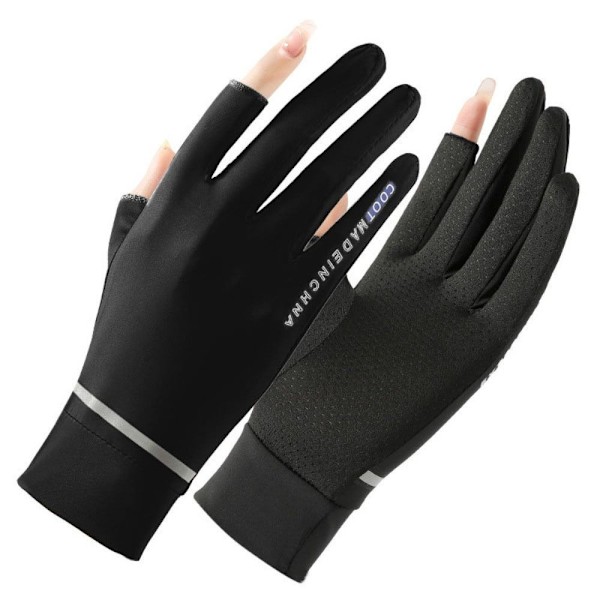Anti-UV Solbeskyttende Is Silke Handsker Kørselshandsker til Kvinder Ice Silk black