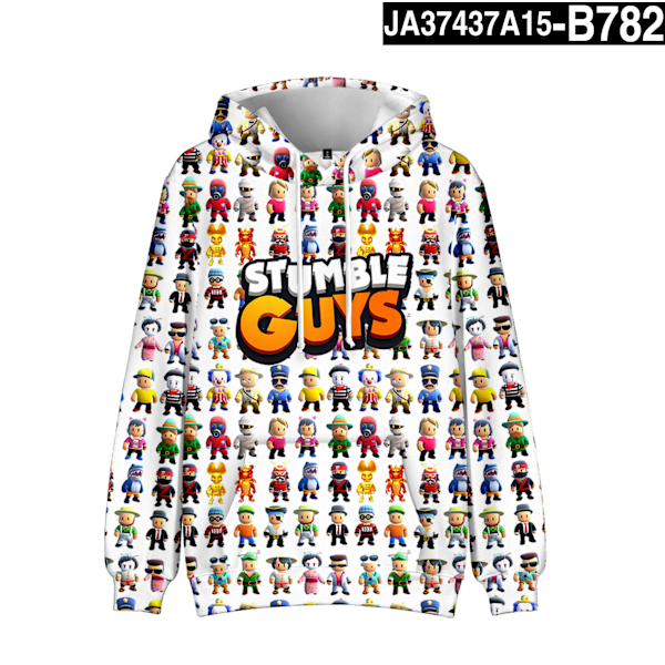 Stumble Guys 3D-tryckt Hoodie Barnkappa Hoodie Ytterkläder 15 M 15