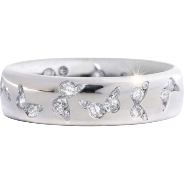 Naturlig ametist zirkonia silverring mode bröllop hjärta form