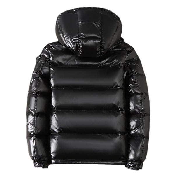 Vinter dunjakke for menn Vit Duck Down Hooded svart M