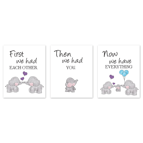 Set of 3 Canvas Pictures For Children's Baby Room Decoration