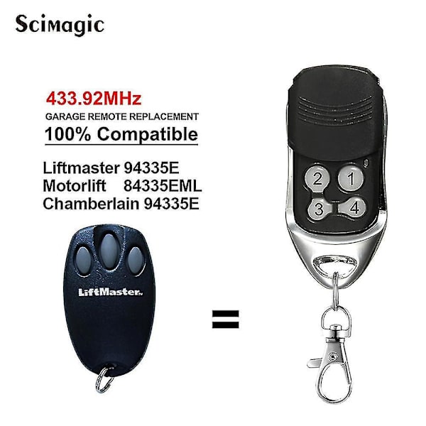 Chamberlain Liftmaster 94335e 84335eml D-66793 Kaukosäädin 1a5639-7 Autotallin Portti 433,92mhz Cm842 C945 C940 132b2372