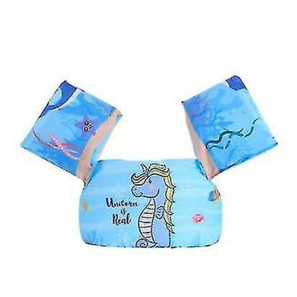 Barn Pool Float tecknad simning flytdräkt baddräkt skum simarmband Seahorse