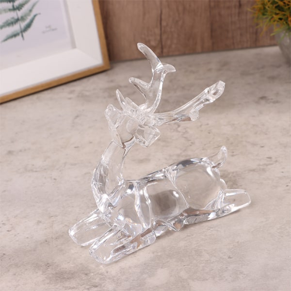 1:a Kristallhjortfigurer Skrivbordsornament Transparent Älg Rei A