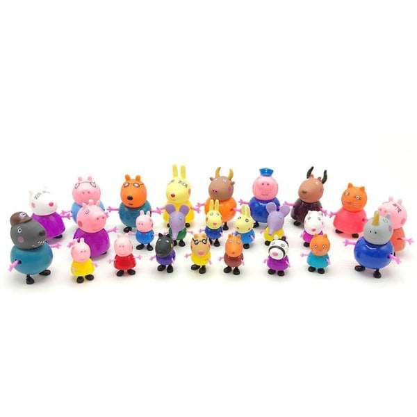 Peppa Pig Familie & Venner Emily Rebecca Suzy Actionfigurer Leksaker 25 stk