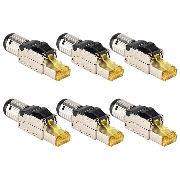 6-pakkaus työkaluton suojattu RJ45 Cat 8, Cat8 kenttäliitäntäliitin, Cat8-liitin, Cat8-liitin as shown