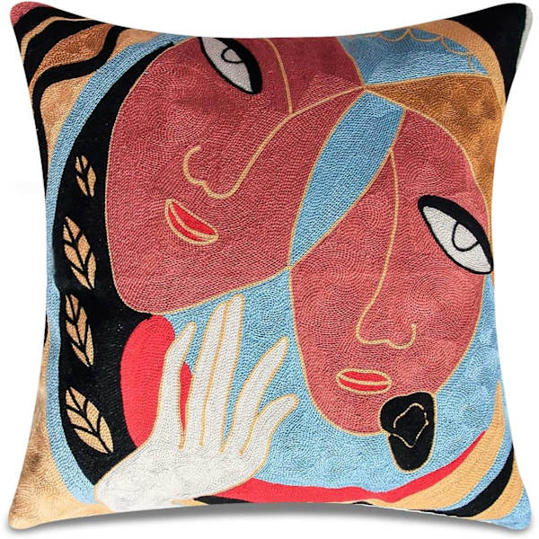 Set med 4 Picasso kuddfodral 45x45 cm Dekorativ soffkudde-Perfekt