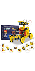 Solar Robot-kit 6-i-1, STEM-byggleksak för barn 8-12 år, rymdprojekt-present