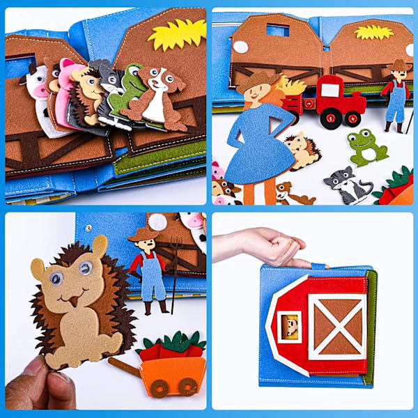 3D Montessori Kertomusvaatteet Felt Busy Board Kirja Esikoulu Taapero Varhainen Oppiminen Leikki