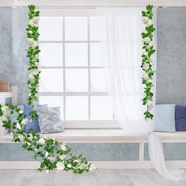 2 stk. kunstige blomsterguirlander Kunstige roser Blomsterguirlande
