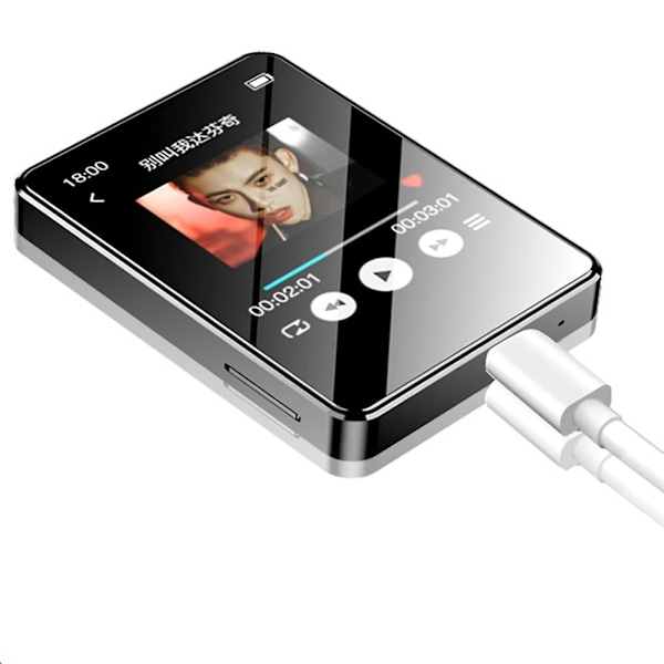 Bærbar MP3-spiller Bluetooth 5.0 Musikk Stereo Høytaler Mini Mp4 Videospiller Med LED-Skjerm FM-Radioopptak