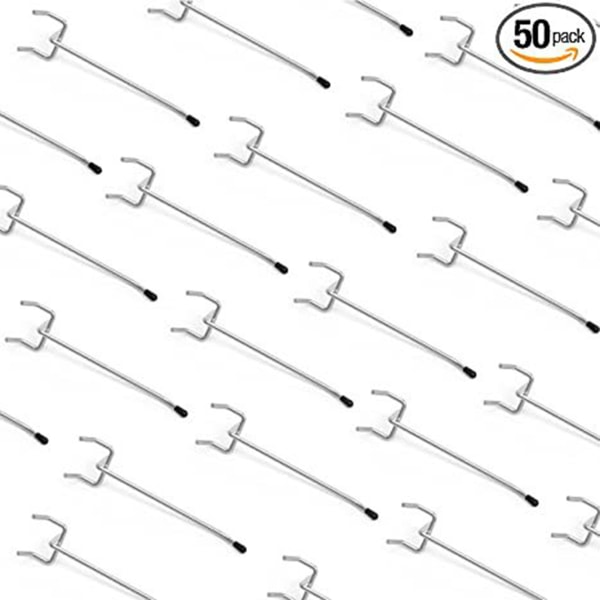 50-delers Pegboard-kroker Vegglagringsverktøy for Display Board Garageorganisasjon 15cm 50pcs