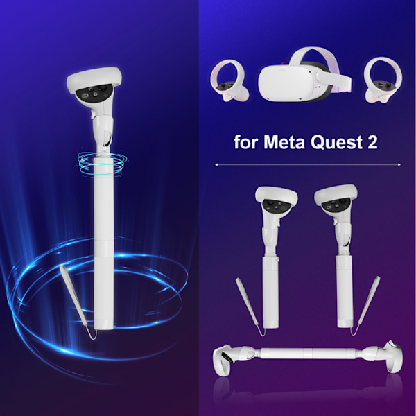 Dobbelthåndtak grep lyssabler for Oculus Quest 2-kontrollere, Beat Saber-spilltilbehør Supernatural Jedi-trening VR-trening