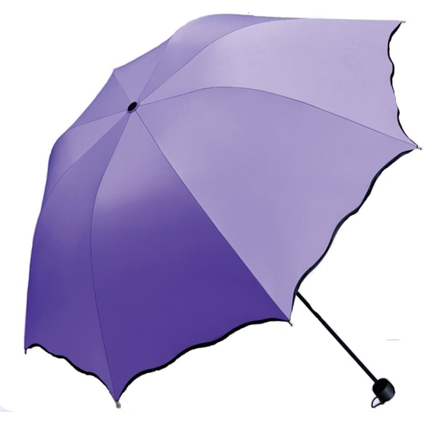 Damparasoll Paraply UV-beskyttelse til kvinder Parasol Let Anit-UV Paraplyer til Sommersolbeskyttelse Clove Purple