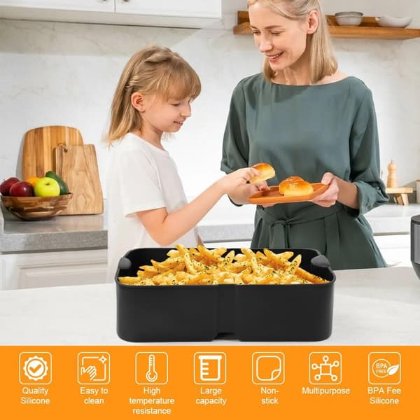 Silikoneforme til Airfryer, Ninja Flex Drawer Airfryer, Genanvendelige til 10.4L-FA- Black 1
