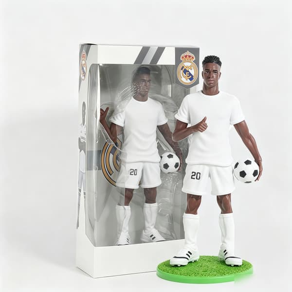2026 VM Fodboldstjerne Figur, 22cm Messi Ronaldo Mbappé Yamal Samlermodel, Fodboldfans Displaypynt-FA- Vinícius