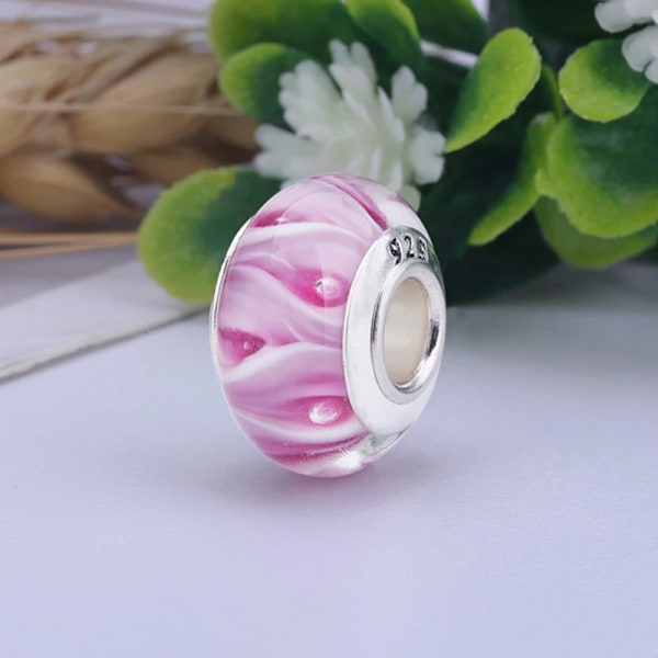 Ny europæisk farverig Lampwork Glasperle Murano Plast Aolly Charm Passende Pandora Armbånd Armbånd Kvinder Pige DIY Smykker Dropship yw15813 8