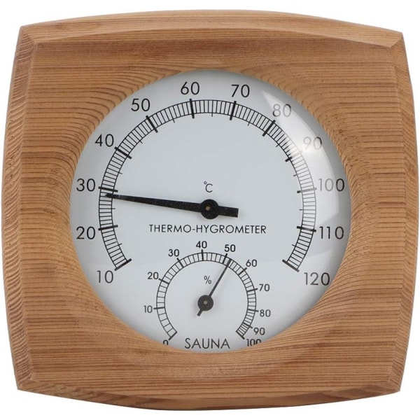 Termometer/hygrometer, innvendig tre 2-i-1 for badstue