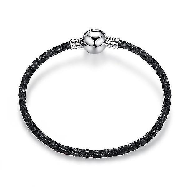 Silver Läder Rep Armband Europeisk Berlock Armband För Pandora Armband Red