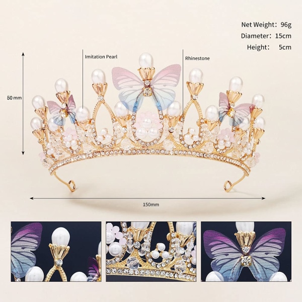 Prinsesse Tiaraer for Jenter, Fineder Butterfly Princess Tiara