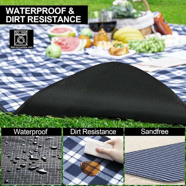 200X300cm Picknickfilt, Vikbar Isolerad Sandfri Vattentät Strandfilt-FA5-