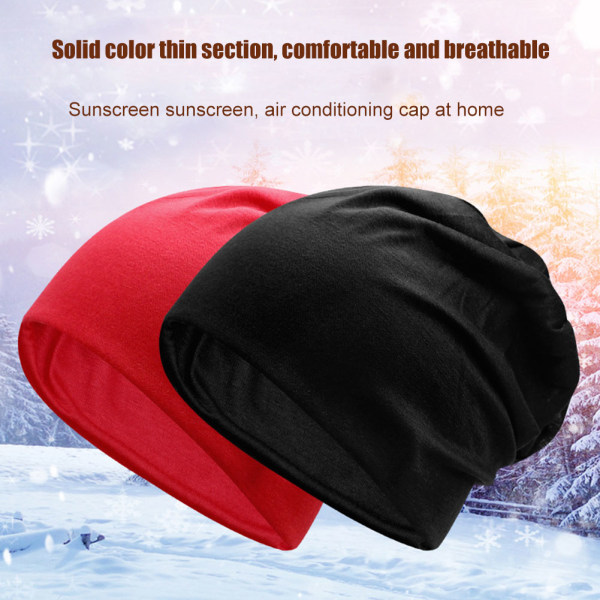 Kvinnor Män Snygg mössa Tunn Hip-hop Mjuk Stretch Slouchy Skull Cap Ny red