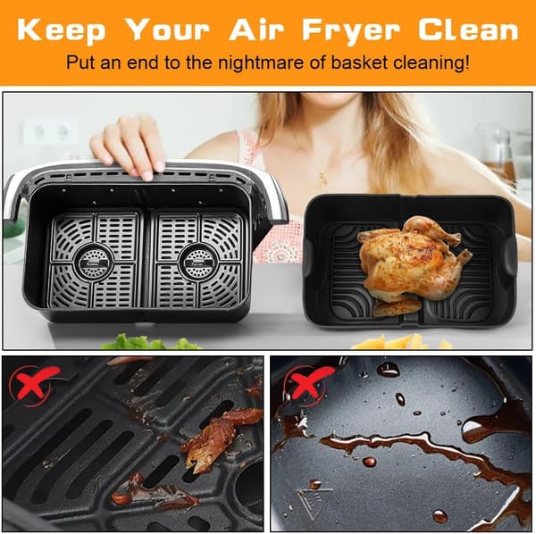 Silikoneforme til Airfryer, Ninja Flex Drawer Airfryer, Genanvendelige til 10.4L-FA- Black 1