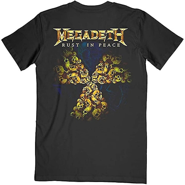 Megadeth Rust In Peace 30-årsjubileum for menn (baksida print) Slim Fit T-skjorte Svart XL